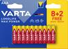 Varta Longlife Max Power AAA Blister 10 (8+2) mikrotužková baterie AAA alkalicko-manganová 1.5 V 10 ks