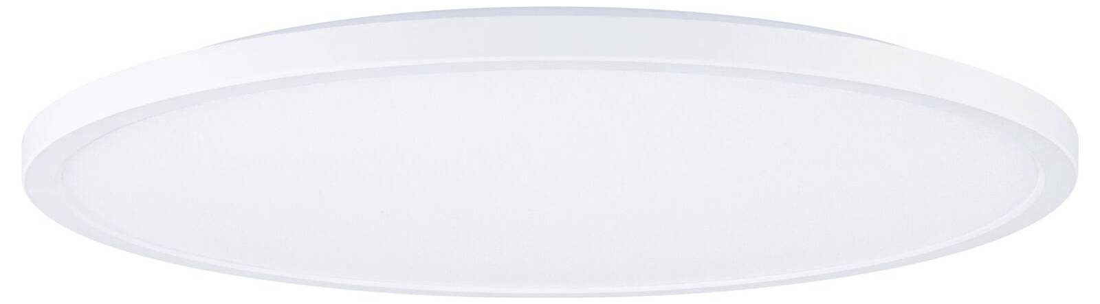 Kulaté, ploché stropní svítidlo s bílým stínidlem. Minimalistický design pro rovnoměrné rozložení světla v interiéru.
