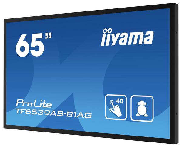 Iiyama 65" Bonded PCAP Anti-glare Bezel Free 40 displej Digital Signage Energetická třída (EEK2021): F (A - G) 163.9 cm 64.5 palec 3840 x 2160 Pixel 24/7