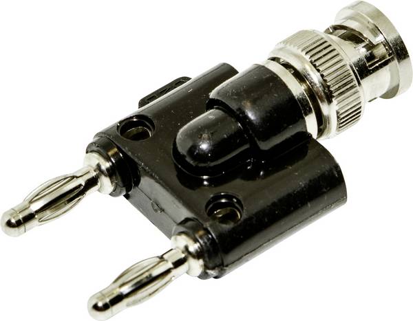 Mueller Electric BU-P1270 adaptérový konektor, BNC zásuvka - banánek zásuvka 4 mm, černá, mosaz