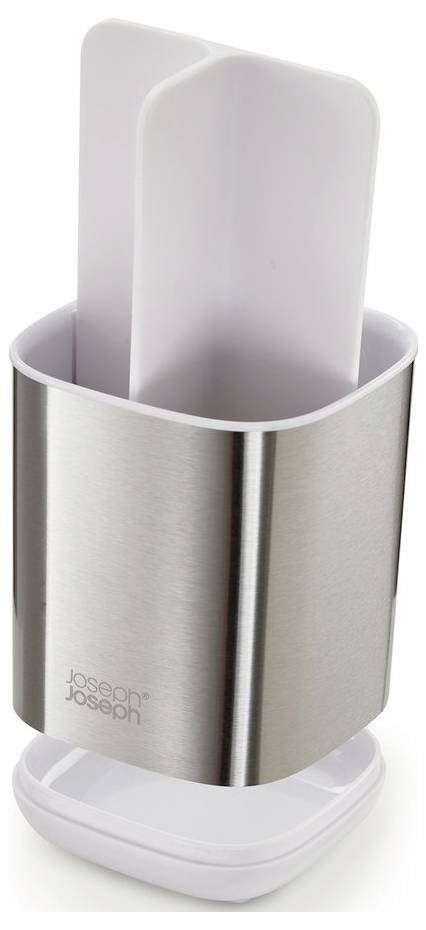 Držák na zubní kartáčky z nerezové oceli s větracími otvory, moderního a minimalistického designu, vhodný pro ukládání zubních kartáčků.