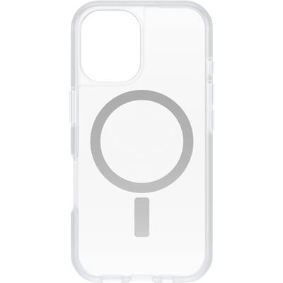 Průhledný obal na mobil s šedým symbolem MagSafe uprostřed.