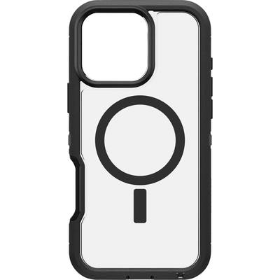 Průhledný obal na smartphone s černým lemováním a velkým centrálně umístěným symbolem lupy.