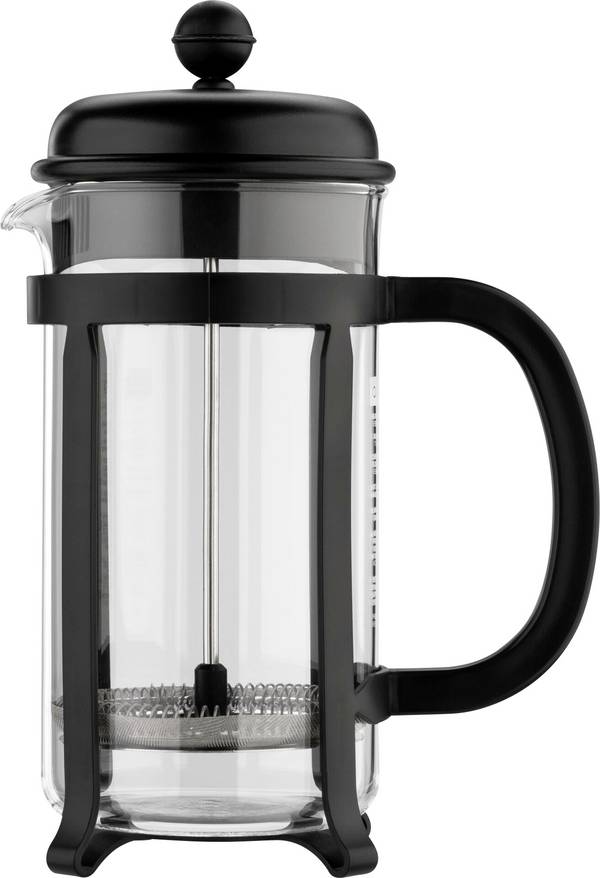 bodum PRESS JAVA Kávovar transparentní, černá  připraví šálků najednou=8 skleněná konvice