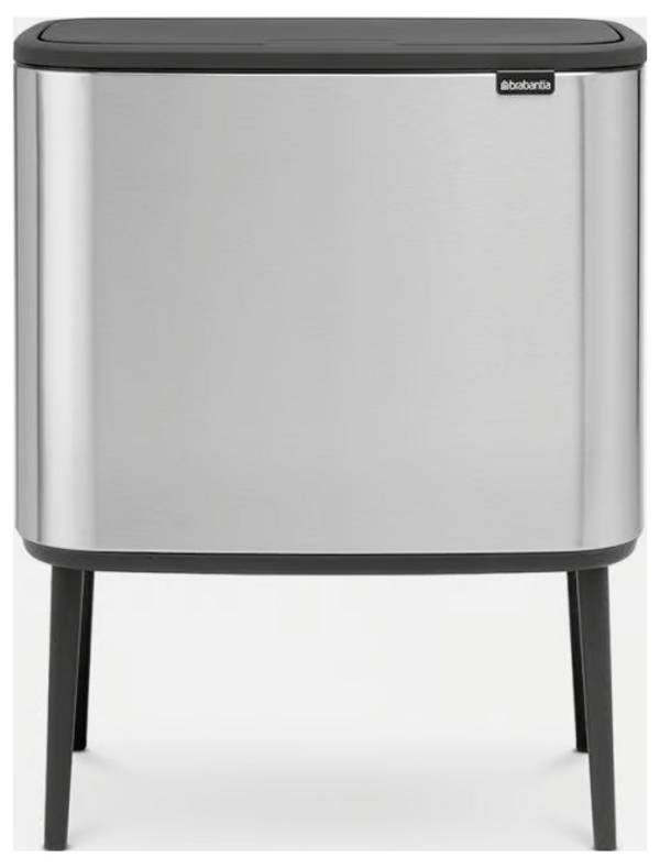 brabantia Bo Touch Bin 31 62 27 odpadkový koš, 34 l, ocel, (d x š x v) 312 x 540 x 680 mm, stříbrná, se separačním systémem, 1 ks
