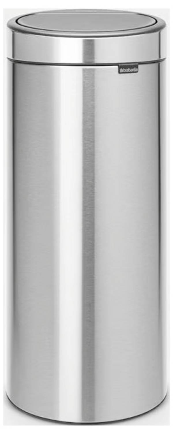 brabantia Touch Bin New 11 54 62 odpadkový koš, 30 l, ocel, (d x š x v) 320 x 295 x 720 mm, stříbrná, otevírání víka one-touch, 1 ks