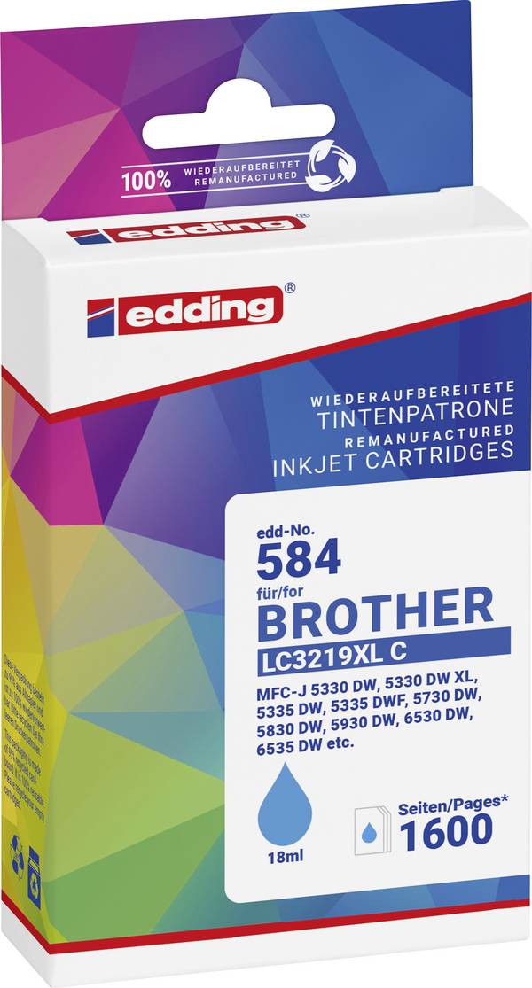 Edding Ink náhradní Brother LC-3219XLC kompatibilní  azurová EDD-584 18-584-01