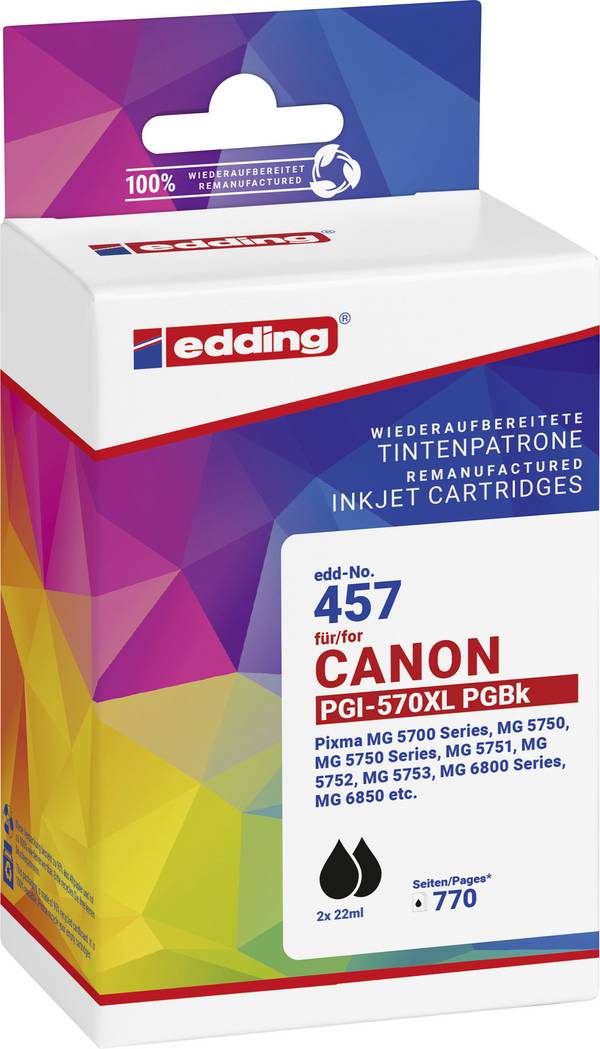 Edding Ink náhradní Canon 2x PGI-570XL kompatibilní Dual černá EDD-457 18-457-01