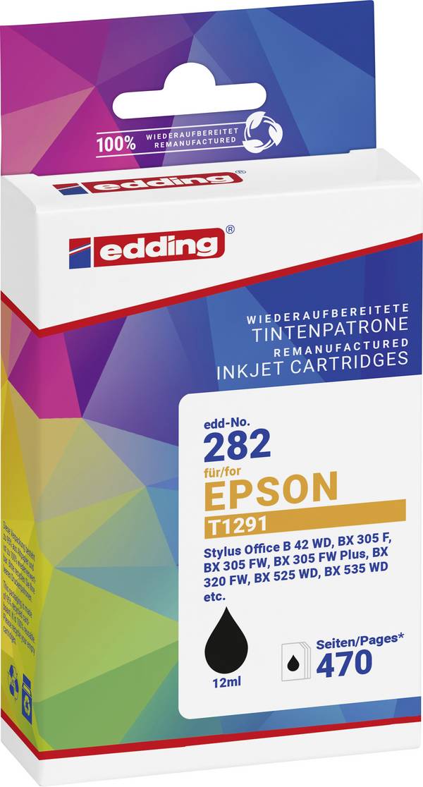 Edding Ink náhradní Epson T1291 kompatibilní  černá EDD-282 18-282-01