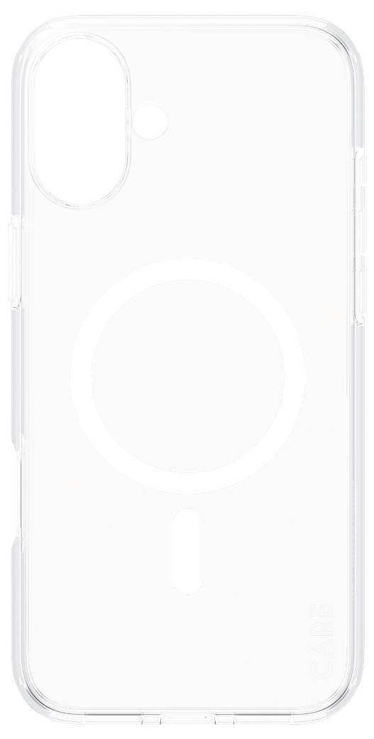 Průhledný kryt na mobil s kruhovým designem na zadní straně, vhodný pro smartphone s výřezem pro duální kameru.