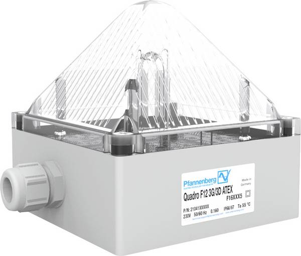 Pfannenberg bleskovka Xenon QUADRO F12-3G/3D 24 DC CL 21041801008 modrá, čirá, oranžová, červená, žlutá, bílá, zelená bílá, oranžová, modrá, žlutá, zelená, čirá, červená zábleskové světlo 24 V/DC