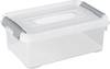 Curver 243810 Úložný box, HANDY, stohovatelné, (d x š x v) 294 x 194 x 110 mm, transparentní, stříbrná, 1 ks