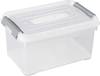 Curver 243803 Úložný box, HANDY, stohovatelné, (d x š x v) 294 x 194 x 150 mm, transparentní, stříbrná, 1 ks
