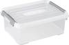 Curver 243946 Úložný box, HANDY, stohovatelné, (d x š x v) 400 x 290 x 150 mm, transparentní, stříbrná, 1 ks