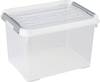 Curver 243808 Úložný box, HANDY, stohovatelné, (d x š x v) 400 x 290 x 260 mm, transparentní, stříbrná, 1 ks