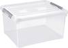 Curver 243813 Úložný box, HANDY, stohovatelné, (d x š x v) 490 x 390 x 250 mm, transparentní, stříbrná, 1 ks