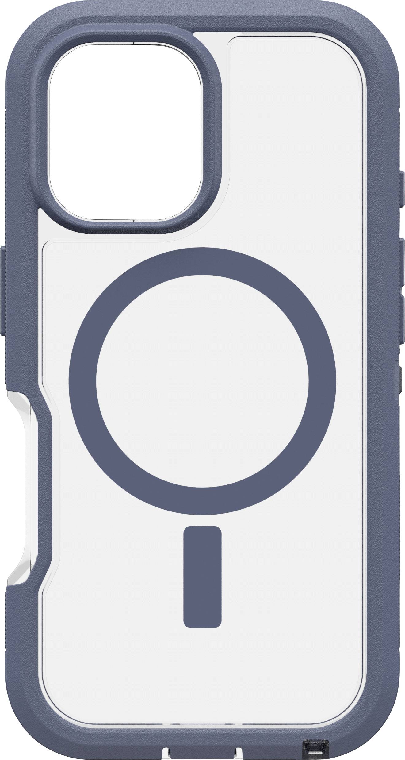 Ochranný kryt na mobilní telefon s modrým lemováním a velkým centrálním kruhovým designem na zadní straně.