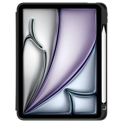 Tablet s moderním designem, displej zobrazuje abstraktní umění v jemných modrých a fialových tónech. Pero je připevněno po straně.