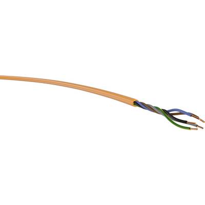 Oranžový kabel s ochranným pláštěm, který má na konci volně vyvedených pět měděných vodičů v různých barvách, určených pro zapojení.