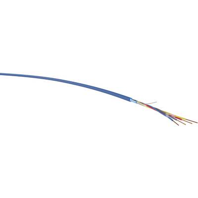 Modré kabely částečně odhalují měděné vodiče. Tento kabel se často používá pro elektrické aplikace.