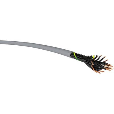 Šedý kabel s několika viditelnými měděnými vodiči na jednom konci, roztažený a částečně opatřený barevnými izolacemi.
