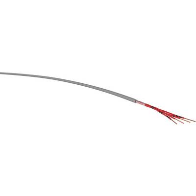 Šedý kabel s odkrytými červenými a měděnými vodiči na konci ukazuje elektrické propojení.