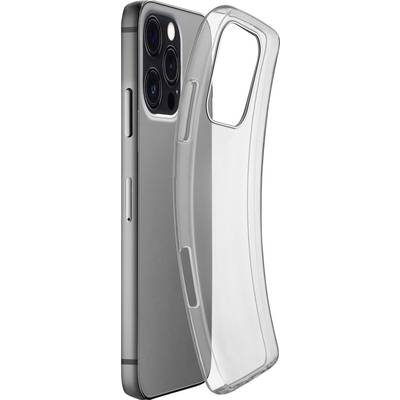 Smartphone se třemi objektivy a bočním tlačítkem, vedle průhledný ochranný kryt.