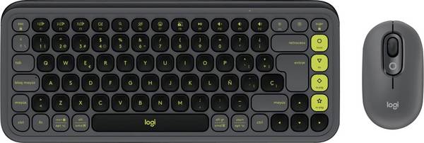 Logitech POP ICON COMBO Bluetooth® sada klávesnice a myše Snadné přepínání 3 zařízení, tlačítka multimédií, funkce Multipair německá, QWERTZ grafitová
