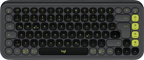 Logitech POP ICON KEYS Bluetooth® klávesnice německá, QWERTZ grafitová  Snadné přepínání 3 zařízení, tlačítka multimédií, funkce Multipair