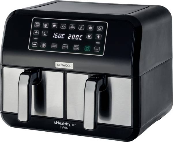 Kenwood Home Appliance HFM20.000MB horkovzdušná fritéza 8 l 1700 W funkce časovače, nepřilnavý povlak černá/stříbrná