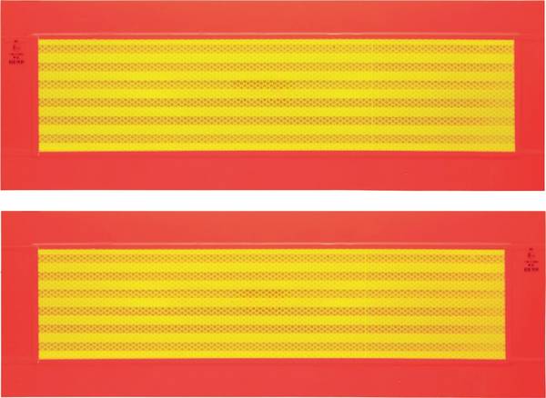 IWH ECE 70 097607 Warning stripe oranžová (fluorescenční), žlutá reflexní 1 ks (d x š) 565 mm x 195 mm