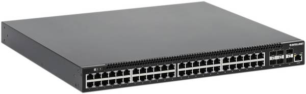 Intellinet 54-Port L3 Fully Managed PoE+ Switch mit 48 Gigabit-Ports und 6 SFP+ Uplinks  19" síťový switch 10 / 100 / 1000 MBit/s IEEE802.3af (15,4 W), IEEE802.3at (30 W)