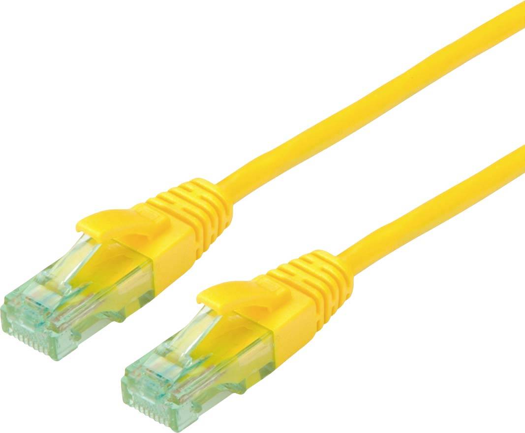 roline recycled material 21.45.3128 RJ45 síťové kabely, propojovací kabely CAT 6A U/UTP 15.00 m žlutá nestíněný, PVC plá-0
