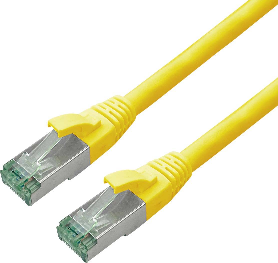 roline recycled material 21.45.3223 RJ45 síťové kabely, propojovací kabely CAT 6A S/FTP 3.00 m žlutá dvoužilový stíněný,-0