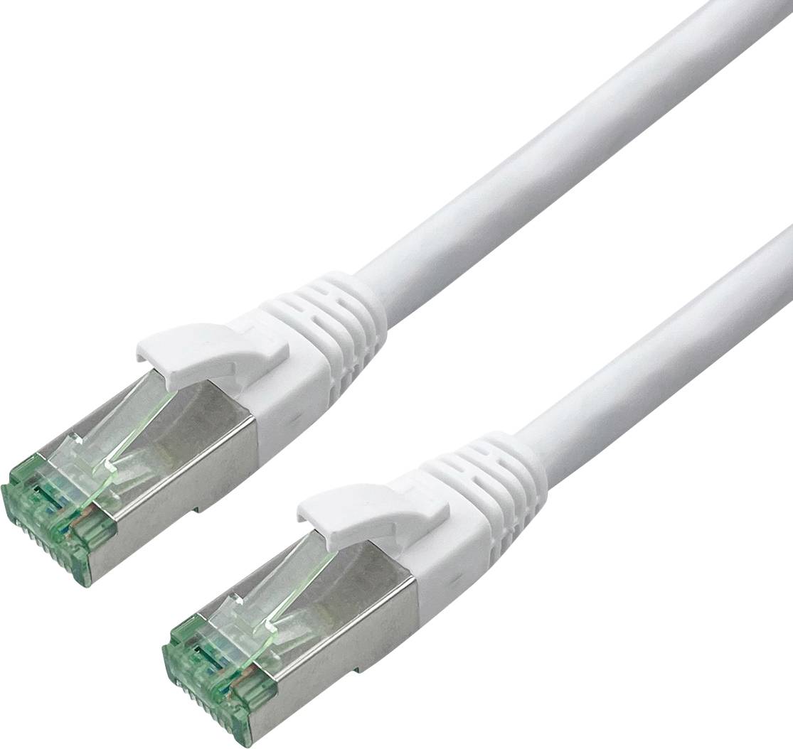 roline recycled material 21.45.3263 RJ45 síťové kabely, propojovací kabely CAT 6A S/FTP 3.00 m bílá dvoužilový stíněný, -0
