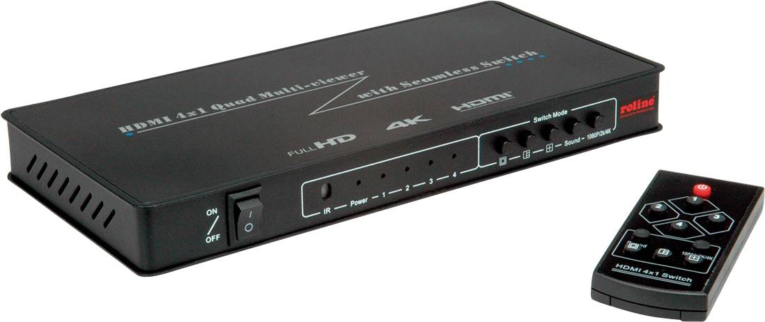 Roline HDMI přepínač funkce plynulého přepínání černá-0
