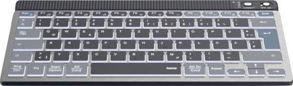 Hama WK-700 Bluetooth® klávesnice německá, QWERTZ černá tlačítka multimédií