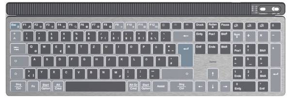 Hama WK-750 Bluetooth® klávesnice německá, QWERTZ černá tlačítka multimédií