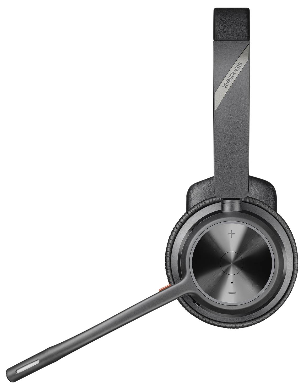 Černá bezdrátová sluchátka s mikrofonem, vhodná pro profesionální komunikaci a hudbu.
