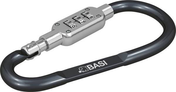 Basi 0006-0104-1100 Basic Basi - karabina - eloxovaný hliník, 3-ciferná číselná kombinace - černá - 0006-0104-100  (Ø x d) 6 mm x 95 mm