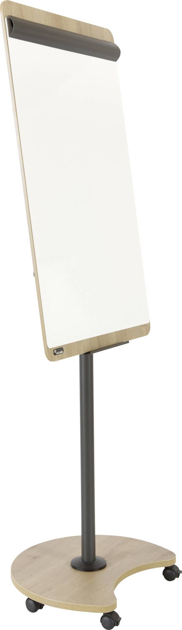 Rocada flipchart NAT0616 (š x v) 670 mm x 2000 mm dřevo, dub, Signální bílá (RAL 9003) omyvatelný, popisovatelný, magnetický, vč. odkládací poličky, vč. držáku bloku R061670