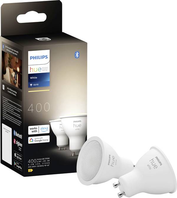 Philips Hue  LED žárovka 23023100 Energetická třída (EEK2021): E (A - G) Philips Hue White - LED-Spot-Glühbirne - GU10 - 4.2 W (Entsprechung 50 W) GU10  teplá bílá