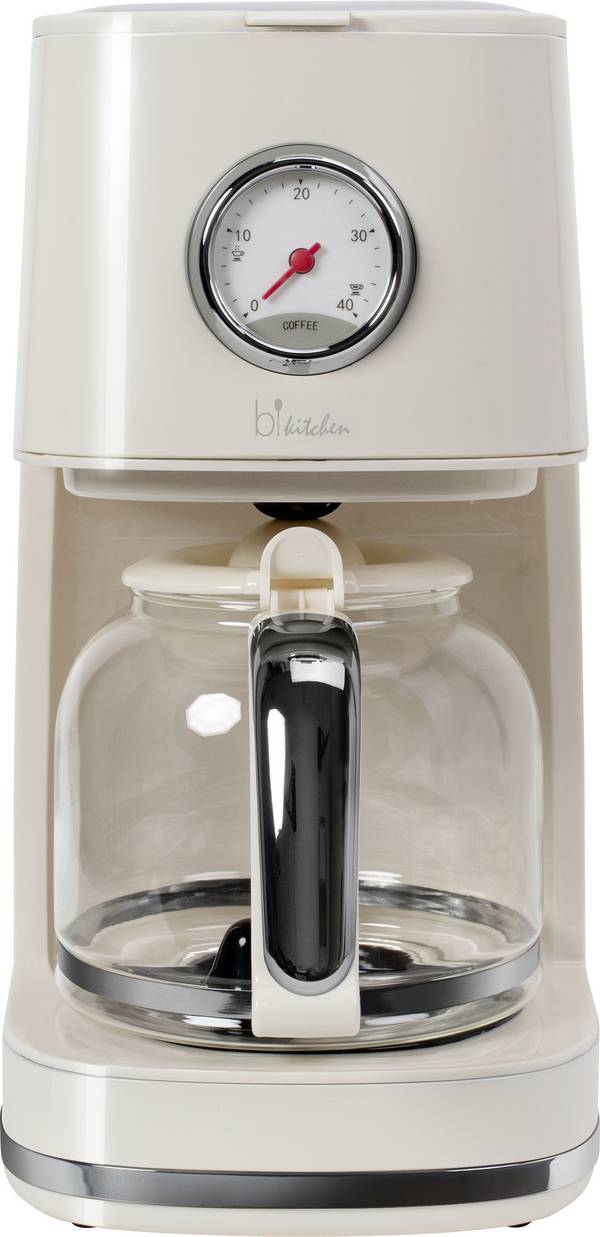 BiKitchen nostalgia 150 kávovar krémově bílá (lesklá)  připraví šálků najednou=12 skleněná konvice, funkce uchování teploty