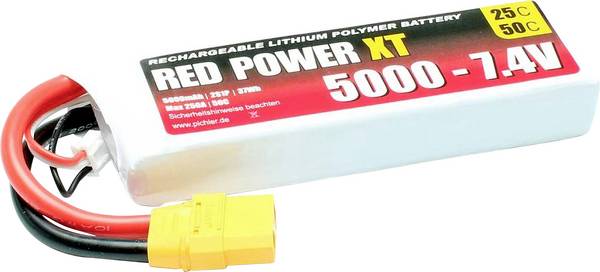 Red Power 15454 akupack Li-Pol (modelářství), 7.4 V, 5 Ah, články 2, 25 C, Softcase, XT90