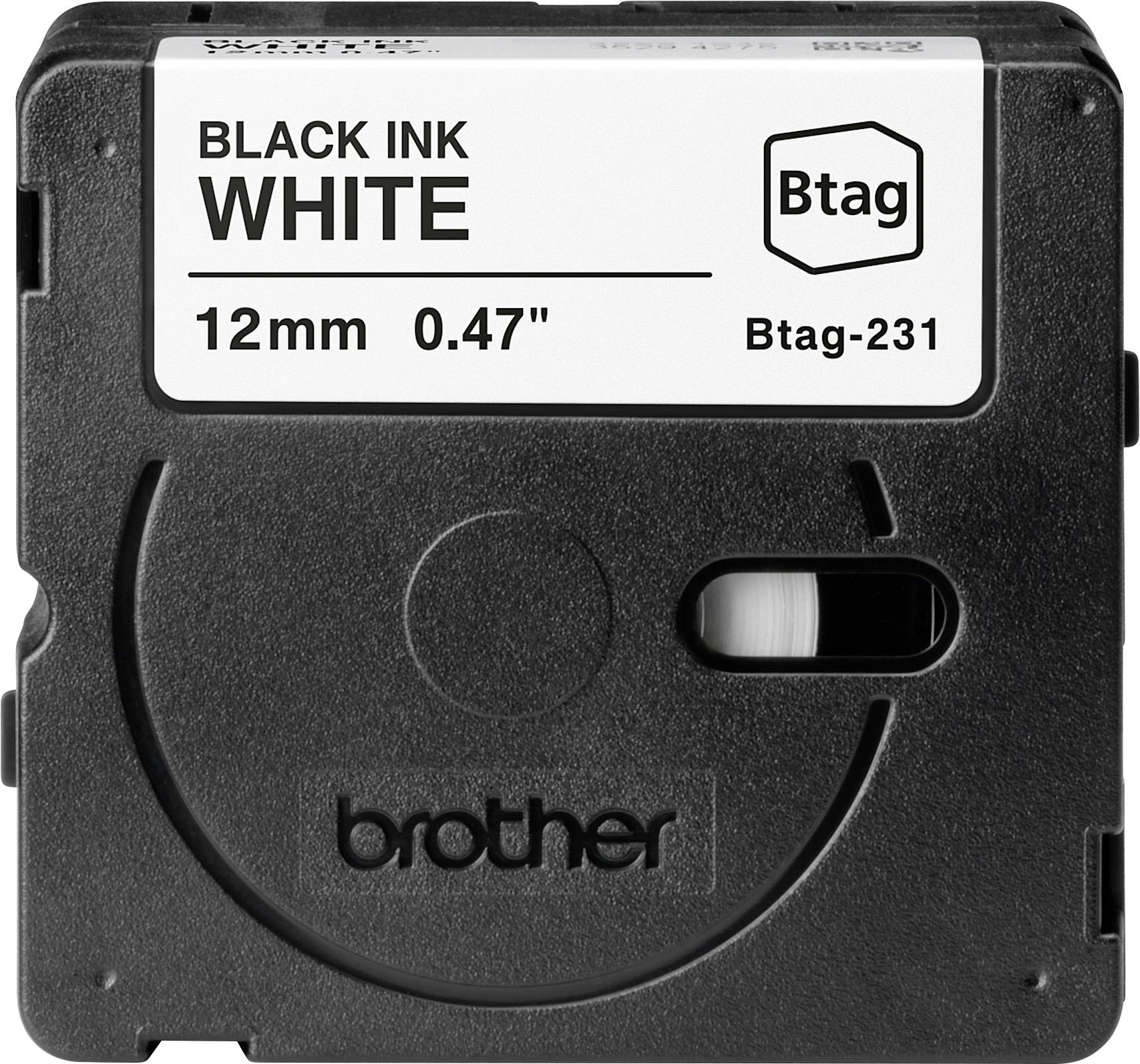 Brother Btag-231 páska do štítkovače Barva pásky: černá Barva písma: bílá 12 mm 4 m