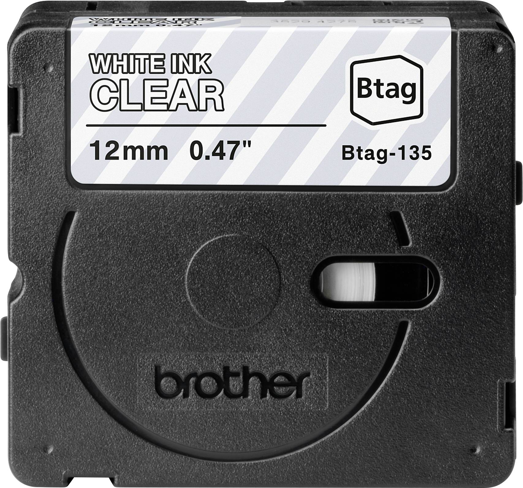 Brother Btag-135 páska do štítkovače Barva pásky: černá Barva písma: bílá, transparentní 12 mm 4 m