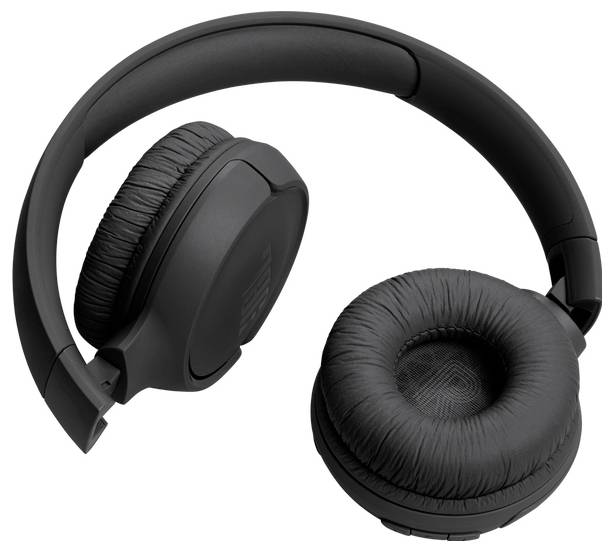 Černá bezdrátová náhlavní sluchátka, koženkové náušníky, ergonomický design, vhodné pro poslech hudby a telefonování.