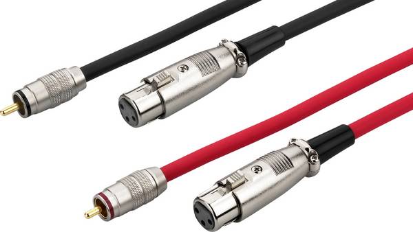 Monacor 0069060 cinch / XLR  audio propojovací kabel [1x cinch zástrčka - 1x XLR zásuvka] 1.5 m červená/černá