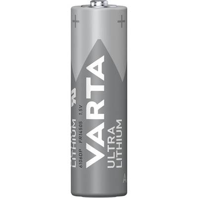 Šedá AA baterie s nápisem 'VARTA Ultra Lithium', vhodná pro energeticky náročná zařízení.