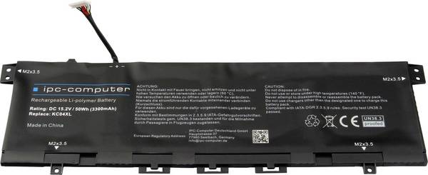 ipc-computer akumulátor do notebooku KC04 REPLACE 15.2 V 3300 mAh HP